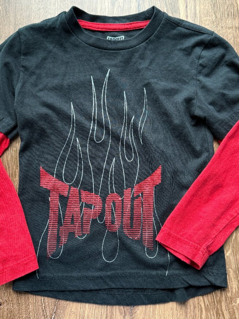Tapout Layered Flame Shirt Boys 7 Y2K